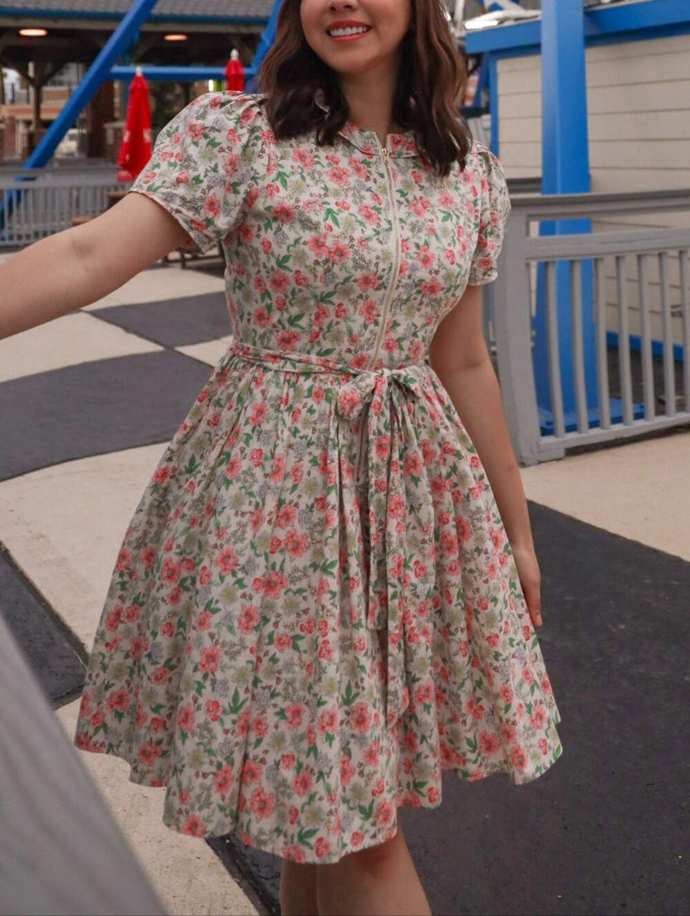 Ivy City Co Chelsea Dress in Cream Floral (Liberty Fabric 100% Cotton)